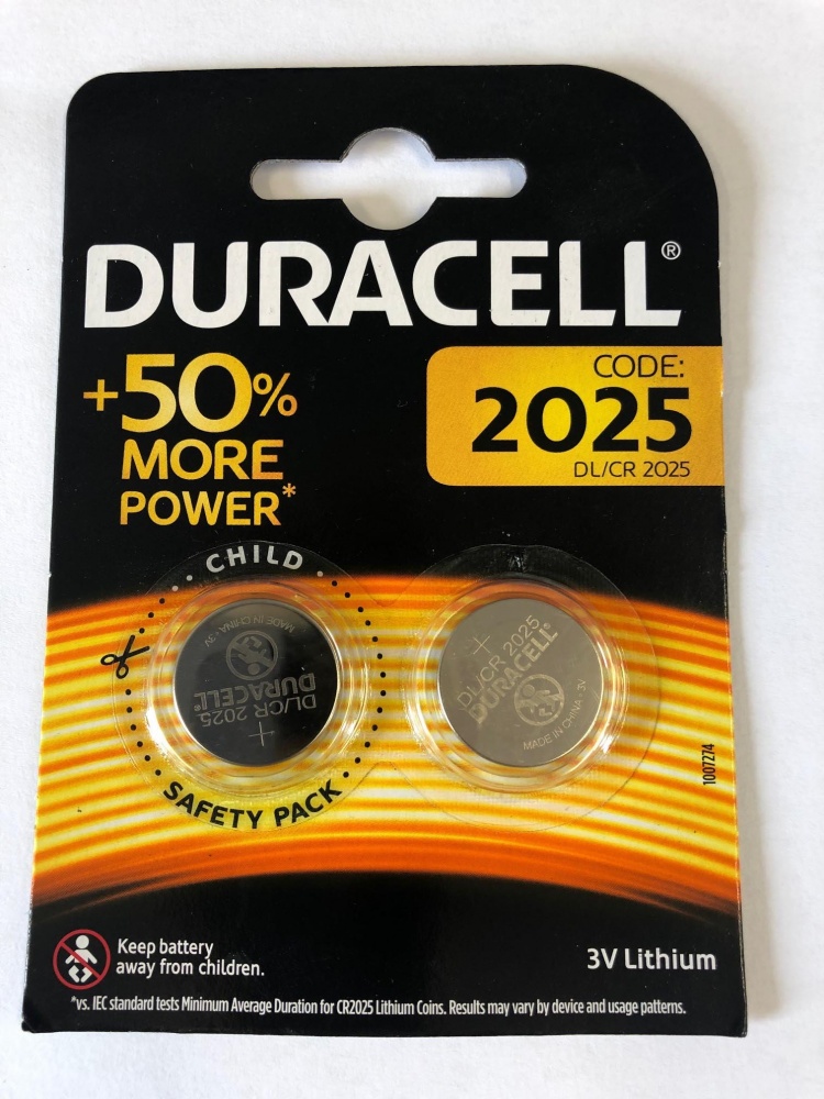 Duracell Pila Botón Litio (CR2025) · Blíster 5 uds