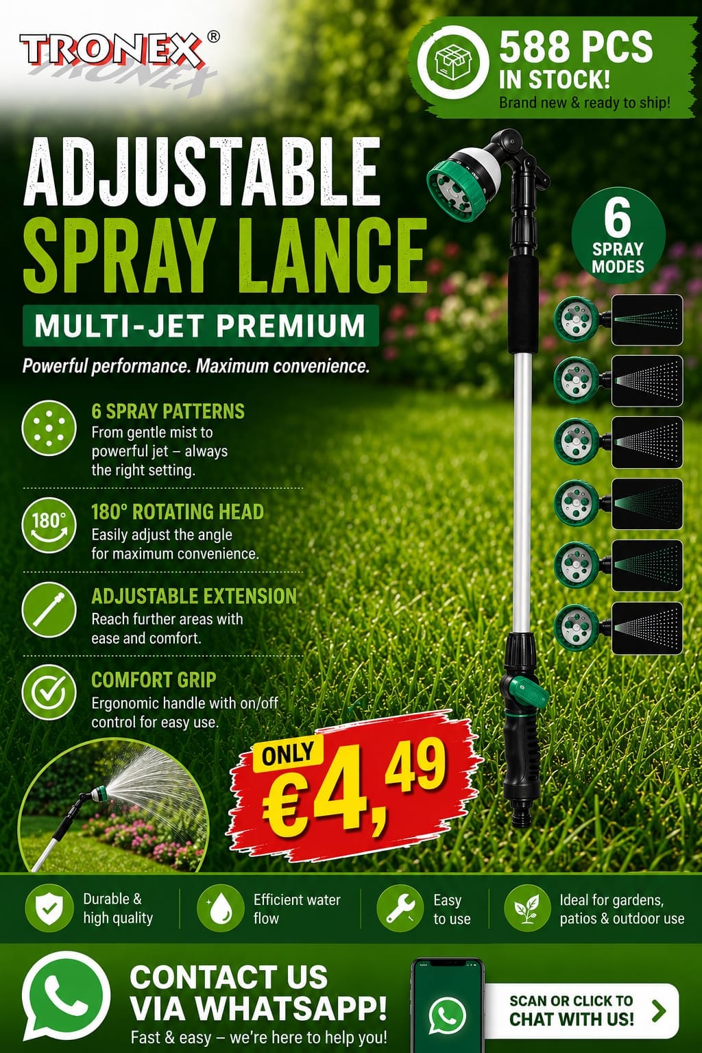 Adjustable Spray Lance Multi-Jet Premium