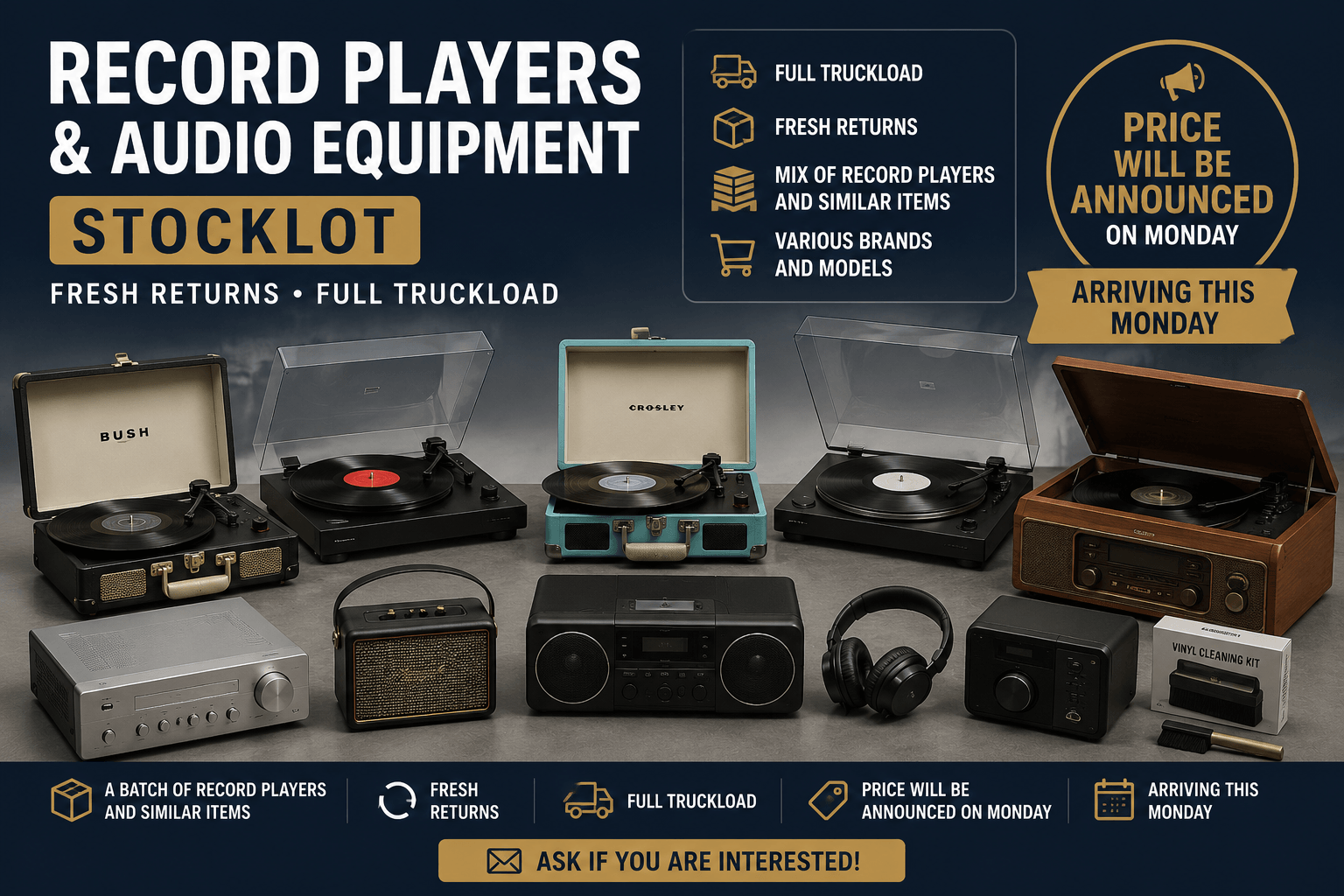 Record Players & Audio Equipment Stocklot – Coming Soon