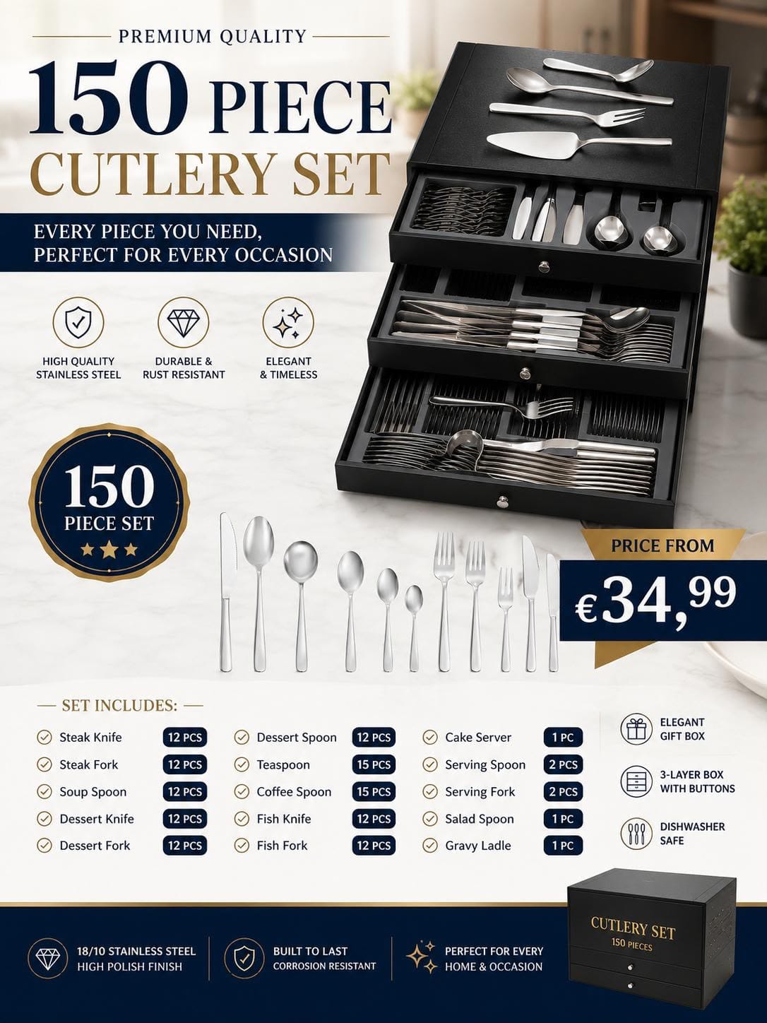 Premium Stainless Steel Cutlery Set