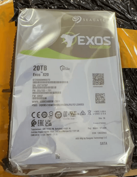Seagate Exos 20TB 3.5" — ST20000NM007D