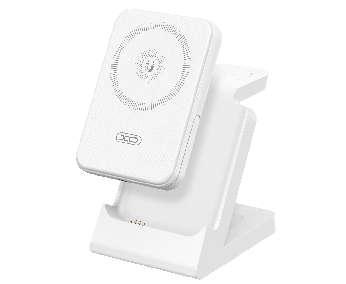 CX033 Wireless Charging Power bank + Apple Watch Charger + Headphone Wireless Charger 3 in 1 white