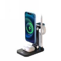 TK23 Digital Display Magnetic 4 in 1 (Mobile Phone 15W/Headphone 5W/Watch 2.5W/Capacitive Pen 2W) Black