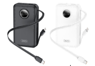 PR272 comes with TYPE-C retractable cable + iP cable 22.5W digital display fast charging power bank 10000mAh White