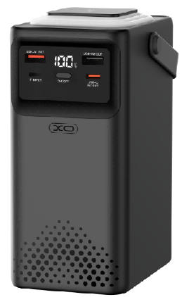 PR287 PD20W+QC22.5W Three Inputs and Six Outputs Comes with Four Cables + Lighting Fast Charging Mobile Power 80000mAh Black
